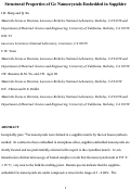 Cover page: Structural Properties of Ge Nanocrystals Embedded in Sapphire