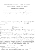 Cover page: Index bounds for character sums of polynomials over finite fields