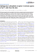 Cover page: Sphingosine-1-phosphate receptor 2 restrains egress of γδ T cells from the skin