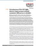 Cover page: Simultaneous FDG-PET/MRI detects hippocampal subfield metabolic differences in AD/MCI