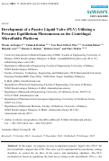 Cover page: Development of a Passive Liquid Valve (PLV) Utilizing a Pressure Equilibrium Phenomenon on the Centrifugal Microfluidic Platform