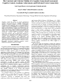 Cover page: The Construct and Criterion Validity of a Cognitive Game-based Assessment: Cognitive Control, Academic Achievement, and Prefrontal Cortex Connectivity