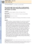 Cover page: The good-enough science-and-politics of anthropological collaboration with evidence-based clinical research: Four ethnographic case studies