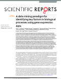 Cover page: A data mining paradigm for identifying key factors in biological processes using gene expression data