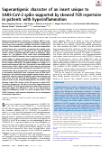 Cover page: Superantigenic character of an insert unique to SARS-CoV-2 spike supported by skewed TCR repertoire in patients with hyperinflammation