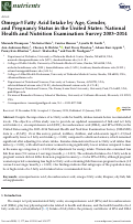 Cover page: Omega-3 Fatty Acid Intake by Age, Gender, and Pregnancy Status in the United States: National Health and Nutrition Examination Survey 2003–2014