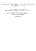 Cover page: Optimization of Parallel Particle-to-Grid Interpolation on Leading Multicore Platforms