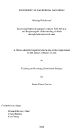 Cover page: "Making X relevant" : increasing English language learners' self-efficacy and deepening the understanding of math through motivation to learn