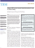 Cover page: Taking an HPV vaccine research-tested intervention to scale in a clinical setting.