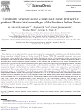 Cover page: Community structure across a large-scale ocean productivity gradient: Marine bird assemblages of the Southern Indian Ocean