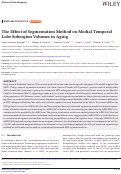 Cover page: The Effect of Segmentation Method on Medial Temporal Lobe Subregion Volumes in Aging