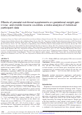 Cover page: Effects of prenatal nutritional supplements on gestational weight gain in low- and middle-income countries: a meta-analysis of individual participant data.