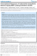 Cover page: Transcriptional Responses of Cultured Rat Sympathetic Neurons during BMP-7-Induced Dendritic Growth