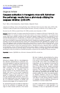 Cover page: Caspase activation in transgenic mice with Alzheimer-like pathology: results from a pilot study utilizing the caspase inhibitor, Q-VD-OPh