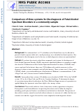 Cover page: Comparison of three systems for the diagnosis of fetal alcohol spectrum disorders in a community sample.