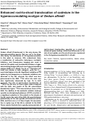 Cover page: Enhanced root-to-shoot translocation of cadmium in the hyperaccumulating ecotype of Sedum alfredii