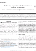 Cover page: Postless Tape Augmentation for Posterior Cruciate Ligament Reconstruction.