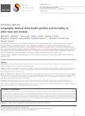 Cover page: Actigraphy-derived sleep health profiles and mortality in older men and women.