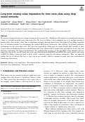 Cover page: Long-term missing value imputation for time series data using deep neural networks