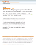 Cover page: Observation of topologically protected states at crystalline phase boundaries in single-layer WSe2