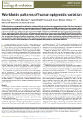 Cover page: Worldwide patterns of human epigenetic variation.