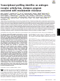 Cover page: Transcriptional profiling identifies an androgen receptor activity-low, stemness program associated with enzalutamide resistance