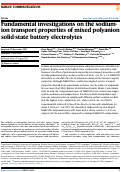 Cover page: Fundamental investigations on the sodium-ion transport properties of mixed polyanion solid-state battery electrolytes