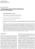 Cover page: A Simple Approach for Monitoring Business Service Time Variation