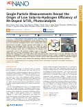 Cover page: Single-Particle Measurements Reveal the Origin of Low Solar-to-Hydrogen Efficiency of Rh-Doped SrTiO3 Photocatalysts