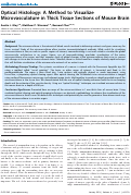Cover page: Optical Histology: A Method to Visualize Microvasculature in Thick Tissue Sections of Mouse Brain