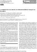 Cover page: A standard test case suite for two-dimensional linear transport on the sphere