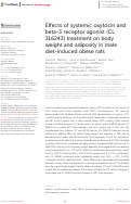 Cover page: Effects of systemic oxytocin and beta‐3 receptor agonist (CL 316243) treatment on body weight and adiposity in male diet‐induced obese rats
