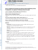 Cover page: Nonoccupational Postexposure Human Immunodeficiency Virus Prophylaxis: Acceptance Following Sexual Assault.