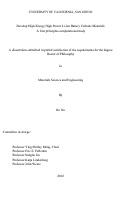 Cover page: Develop high energy high power Li-ion battery cathode materials : a first principles computational study