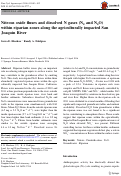 Cover page: Nitrous oxide fluxes and dissolved N gases (N2 and N2O) within riparian zones along the agriculturally impacted San Joaquin River