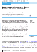 Cover page: Exogenous thyroxine improves glucose intolerance in insulin-resistant rats