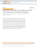 Cover page: Quantifying information accumulation encoded in the dynamics of biochemical signaling