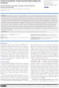 Cover page: A Rare Presentation of Neuromyelitis Optica Spectrum Disorders