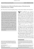 Cover page: Photochemical and bacterial transformations of disinfection by-product precursors in water.