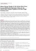 Cover page: Kidney Disease Quality of Life 36-Item Short Form Survey (KDQOL-36) Normative Values for the United States Dialysis Population and New Single Summary Score