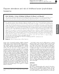 Cover page: Daycare attendance and risk of childhood acute lymphoblastic leukaemia