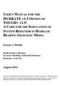 Cover page: User's Manual for the Hydrate v1.5 Option of TOUGH+ v1.5: A Code for the Simulation of System Behavior in Hydrate-Bearing Geologic Media