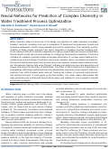 Cover page: Neural Networks for Prediction of Complex Chemistry in Water Treatment Process Optimization