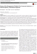 Cover page: Review of the Management of Pediatric Post-Concussion Syndrome—a Multi-Disciplinary, Individualized Approach