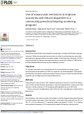 Cover page: Use of otoacoustic emissions to improve outcomes and reduce disparities in a community preschool hearing screening program