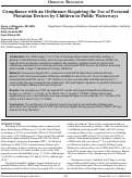 Cover page: Compliance with an Ordinance Requiring the Use of Personal Flotation Devices by Children in Public Waterways