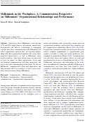 Cover page: Millennials in the Workplace: A Communication Perspective on Millennials’ Organizational Relationships and Performance