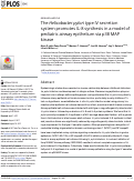 Cover page: The Helicobacter pylori type IV secretion system promotes IL-8 synthesis in a model of pediatric airway epithelium via p38 MAP kinase