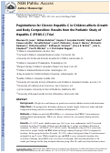 Cover page: Pegylated interferon for chronic hepatitis C in children affects growth and body composition: Results from the pediatric study of hepatitis C (PEDS‐C) trial