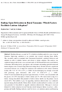 Cover page: Ending Open Defecation in Rural Tanzania: Which Factors Facilitate Latrine Adoption?